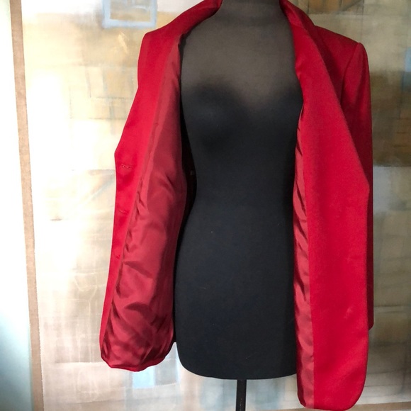 Vintage 100% Red Wool Blazer - Picture 5 of 6